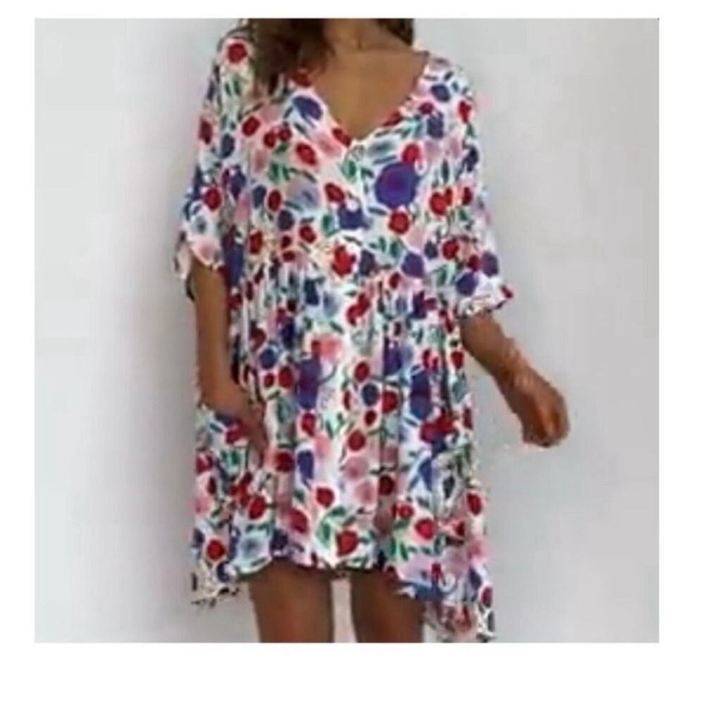 Petal & Pup Keats Floral Babydoll Mini Shirt Dress size S/M - Picture 2 of 10